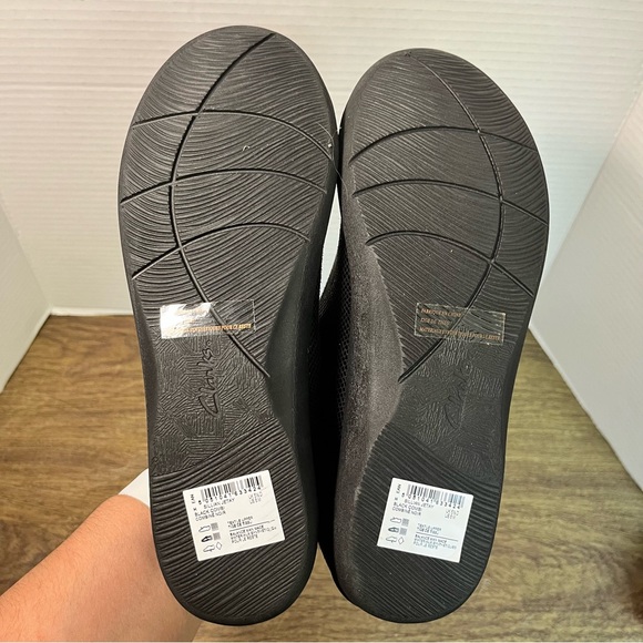 Clarks Black Sillian Jetay Wedge Flats Size 8 - Picture 8 of 14